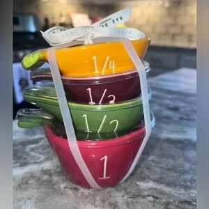 Rae Dunn 4 PC GARDEN VEGETABLES MEASURING CUPS set